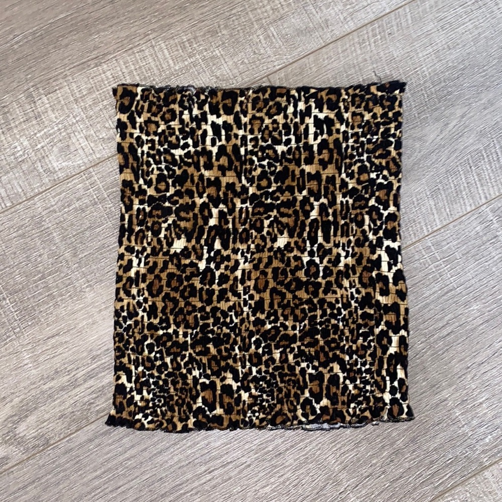 Leopard print tube top